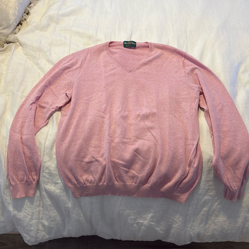 Alan Paine luxury cotton pink sweater
